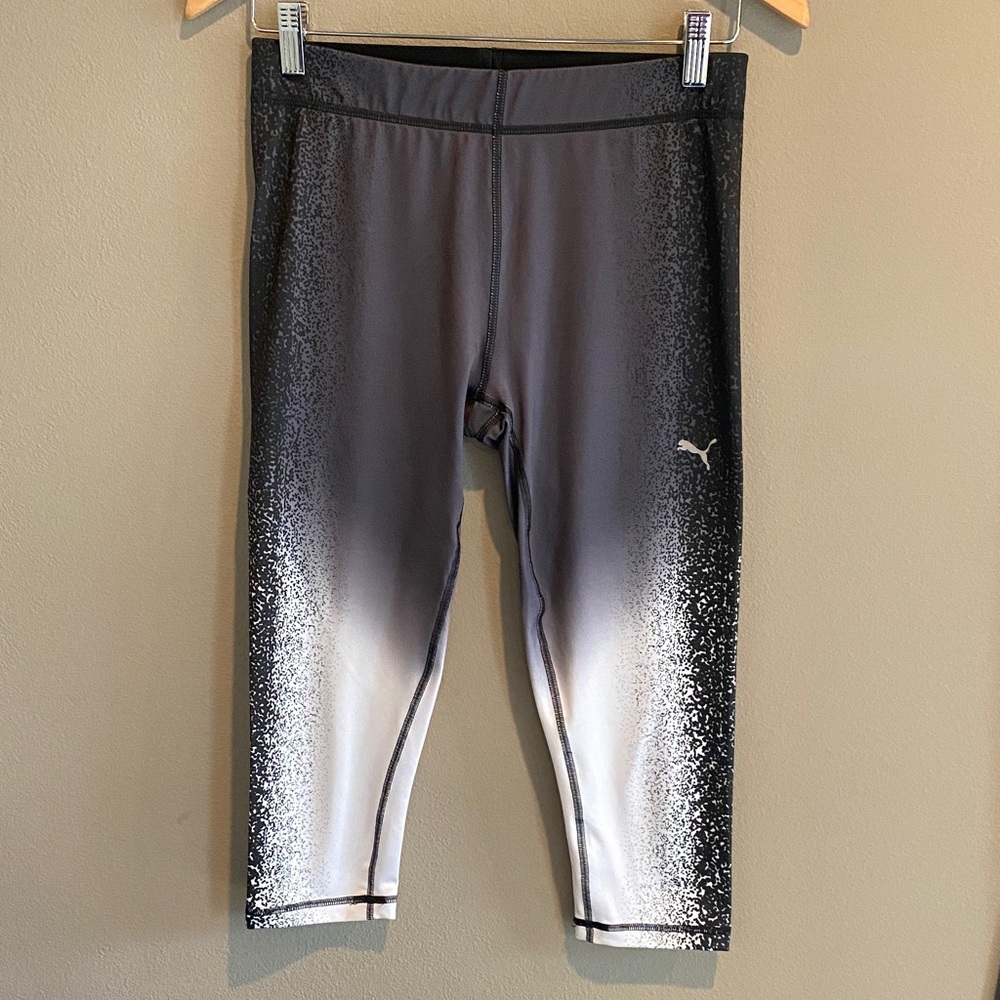 Puma Women's Black and White Ombre 3/4 Length Leggings